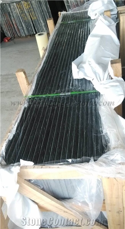 Black Galaxy Granite Kitchen Countertops, Customized Countertop, High Polished Bench Top