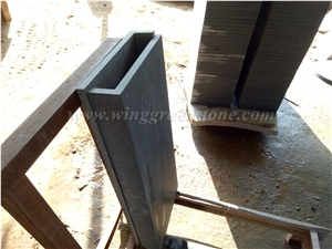 China Black Basalt Pool Coping,Pool Rebate Tiles, Capping Tiles,Honed L Shape Tiles,Honed Black Paving