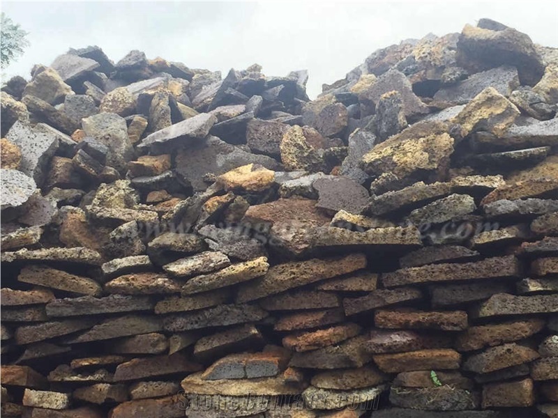 Gray Volcanic Stone,Lava Stone,Random Andesite Sawn Flagstones,Flagstone Courtyard,Garden Landscaping Paving Stone,Flagstone Wall