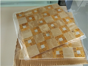 Beige Travertine,Yellow Travertine Mosaic Beige Travertine,Yellow Travertine Mosaic