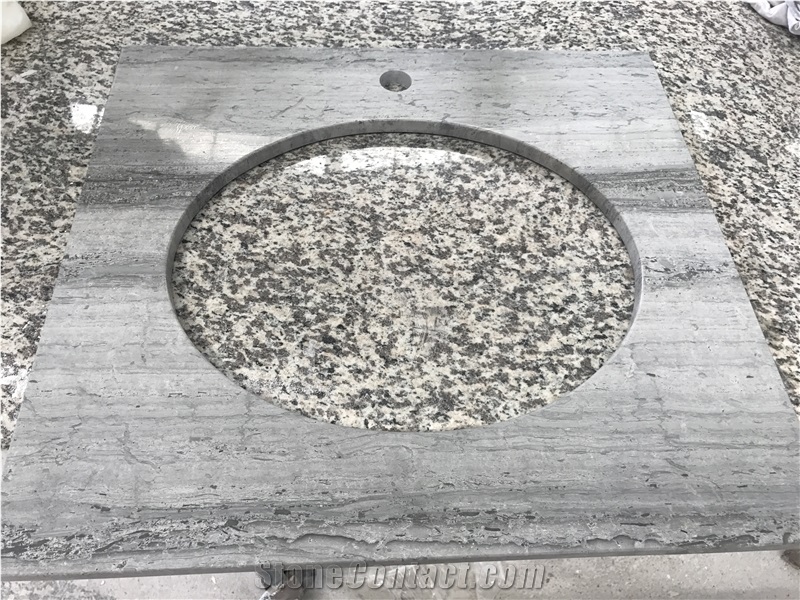 Blue Wood Marble Countertop