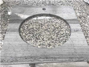 Blue Wood Marble Countertop