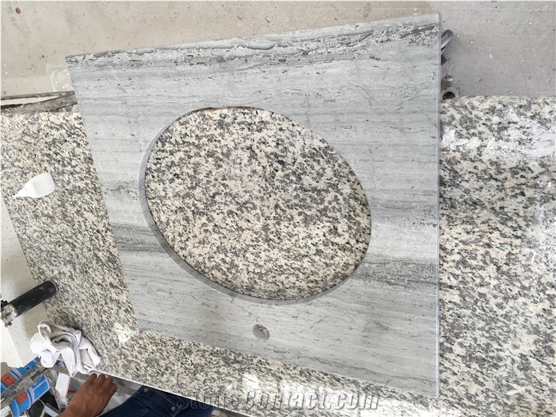 Blue Wood Marble Countertop