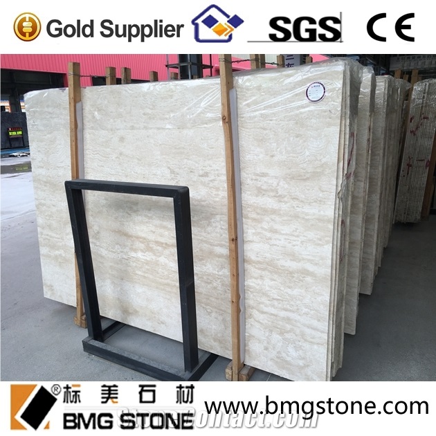 Light Travertine Vein Cut Stairs & Steps, Beige Classic Travertine