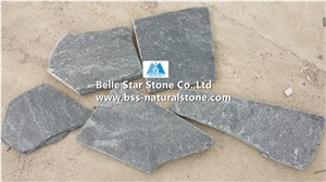Black Quartzite Tumbled Random Flagstone,Quartzite Crazy Stone,Black Irregular Flagstones,Quartzite Random Stone,Black Flagstone Walkway Pavers,Quartzite Flagstone Wall,Quartzite Flagstone Courtyard