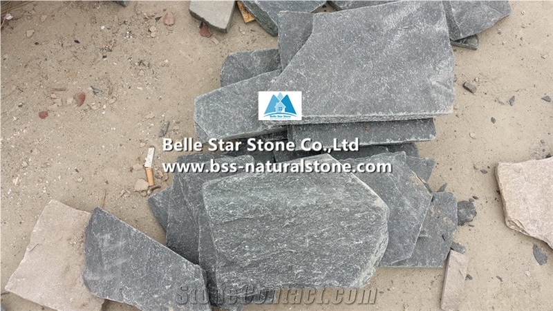 Black Quartzite Tumbled Random Flagstone,Quartzite Crazy Stone,Black Irregular Flagstones,Quartzite Random Stone,Black Flagstone Walkway Pavers,Quartzite Flagstone Wall,Quartzite Flagstone Courtyard