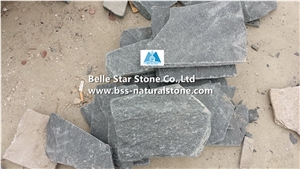 Black Quartzite Tumbled Random Flagstone,Quartzite Crazy Stone,Black Irregular Flagstones,Quartzite Random Stone,Black Flagstone Walkway Pavers,Quartzite Flagstone Wall,Quartzite Flagstone Courtyard