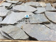 Green Quartzite Random Flagstone,Green Crazy Stone,Quartzite Irregular Flagstones,Green Flagstone Wall,Quartzite Flagstone Walkway Pavers,Natural Flagstone Courtyard,Green Flagstone Paving,Landscaping