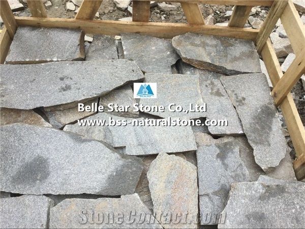 Green Quartzite Random Flagstone,Green Crazy Stone,Quartzite Irregular Flagstones,Green Flagstone Wall,Quartzite Flagstone Walkway Pavers,Natural Flagstone Courtyard,Green Flagstone Paving,Landscaping