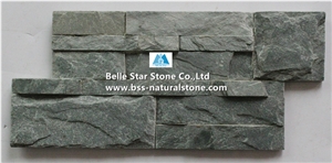 Green Split Face Slate 18x35cm Ledgestone,Riven Slate Culture Stone,Green Slate Stacked Stone,Slate S Cut Stone Cladding,Natural Slate Wall Panels,S Cut Stone Panels,Thin Stone Veneer Facade