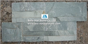 Green Split Face Slate 18x35cm Ledgestone,Riven Slate Culture Stone,Green Slate Stacked Stone,Slate S Cut Stone Cladding,Natural Slate Wall Panels,S Cut Stone Panels,Thin Stone Veneer Facade