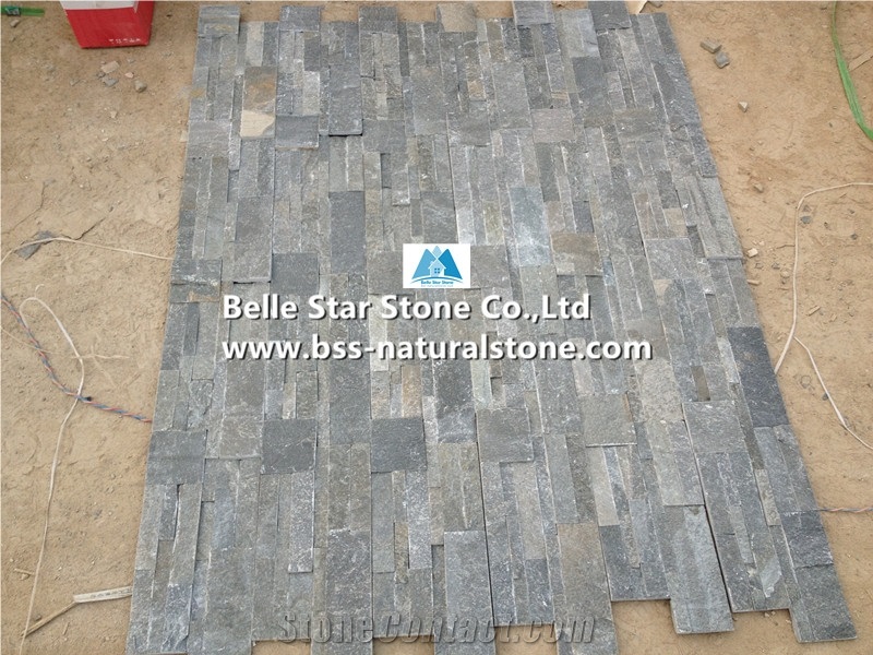 Grey Split Face Slate S Cut Ledgestone,Riven Slate Culture Stone,Grey Stone Cladding,Grey Slate Stacked Stone,Slate Thin Stone Veneer,Natural Stone Wall Panels,Landscaping Wall Cladding