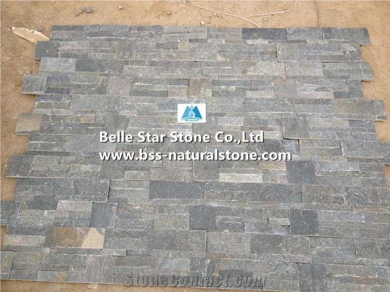 Grey Split Face Slate S Cut Ledgestone,Riven Slate Culture Stone,Grey Stone Cladding,Grey Slate Stacked Stone,Slate Thin Stone Veneer,Natural Stone Wall Panels,Landscaping Wall Cladding