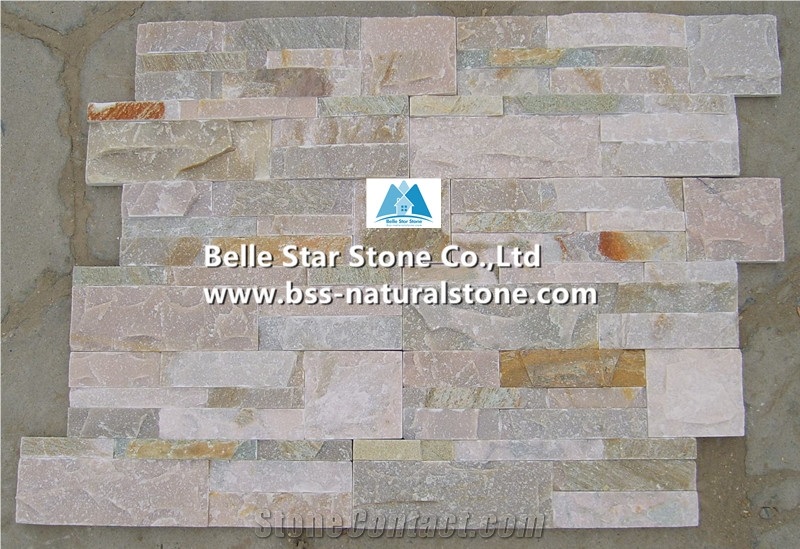 Pink Quartzite 18x35cm Stacked Stone,Pink Stone Cladding,S Cut Culture Stone,Quartzite Stone Wall Panels,Pink Quartzite Ledgestone,Pink Thin Stone Veneer,S Clad Wall Stone,Landscaping Ledger Panels