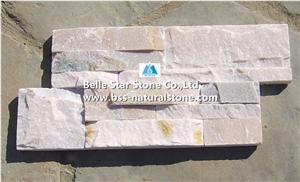 Pink Quartzite 18x35cm Stacked Stone,Pink Stone Cladding,S Cut Culture Stone,Quartzite Stone Wall Panels,Pink Quartzite Ledgestone,Pink Thin Stone Veneer,S Clad Wall Stone,Landscaping Ledger Panels