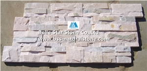 Pink Quartzite 18x35cm Stacked Stone,Pink Stone Cladding,S Cut Culture Stone,Quartzite Stone Wall Panels,Pink Quartzite Ledgestone,Pink Thin Stone Veneer,S Clad Wall Stone,Landscaping Ledger Panels