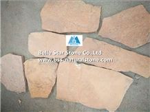 Pink Sandstone Random Flagstone,Pink Crazy Stone,Sandstone Irregular Flagstones,Natural Flagstone Driveway,Flagstone Walkway Pavers,Flagstone Courtyard,Landscaping Wall Stone,Pink Sandstone Flagstone