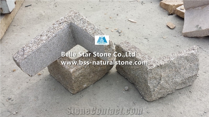 Yellow Granite Tiles,Natural Granite Wall Tiles,Granite L Corner Wall Stone,Yellow Granite Stone Cladding,Landscaping Wall Stone Facade,Yellow Stone Wall Face,Indoor/Outdoor Granite Wall Pattern