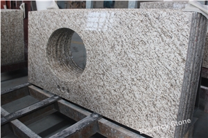 Thailand White Granite Bath Countertops, Sesame White Granite with Yellow Vein Vanity Tops
