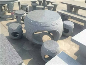 Grey Granite Stone Table Sets, Garden Tables, Park Benches, Outdoor Chairs