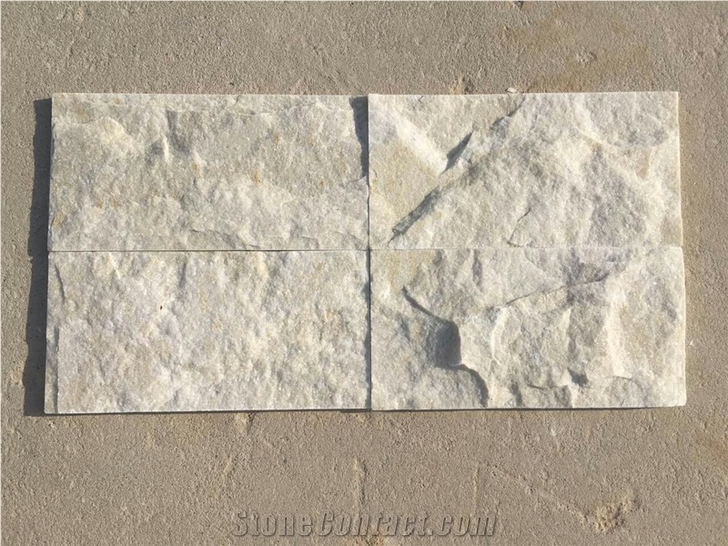 Natural White Quartzite Stone Mushroom Stone