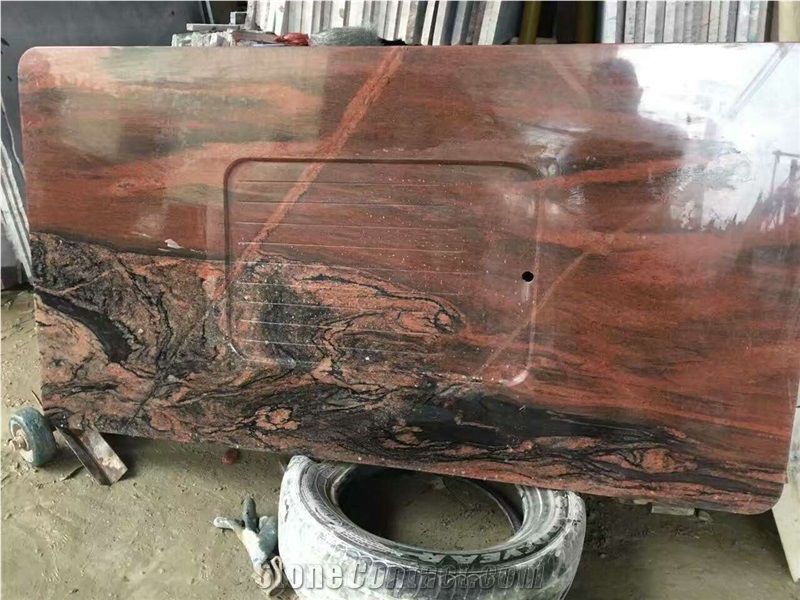 Cheap Chinese Multicolor Red Granite Polished Slabs Tiles