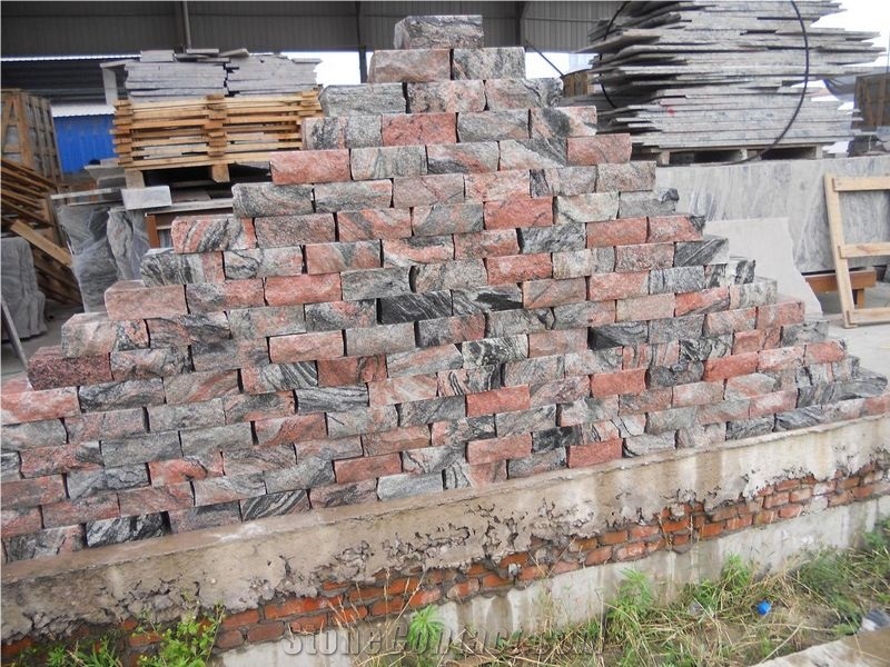 Chinese Cheap Multicolor Red Granite Natural Split Wallstone Wall Clading