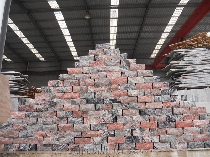 Chinese Cheap Multicolor Red Granite Natural Split Wallstone Wall Clading