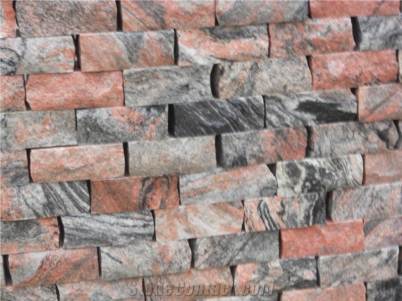 Chinese Cheap Multicolor Red Granite Natural Split Wallstone Wall Clading