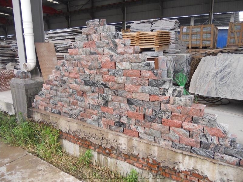 Chinese Cheap Multicolor Red Granite Natural Split Wallstone Wall Clading