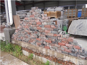 Chinese Cheap Multicolor Red Granite Natural Split Wallstone Wall Clading