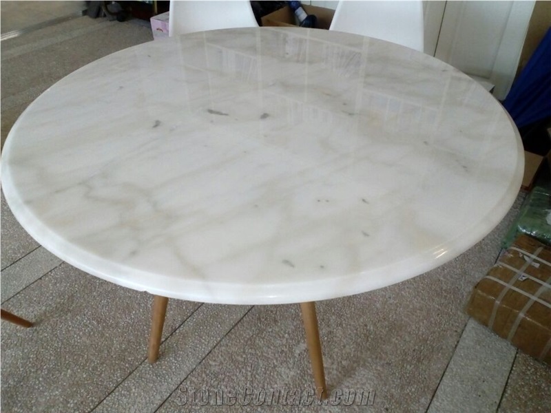 Chinese White Carrara Marble China Cloud White Guangxi White Lightening China Carrara White Marble Polished Table Tops
