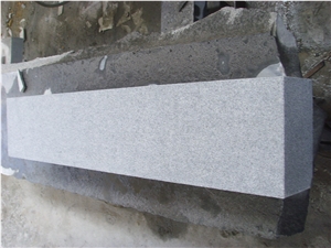 Fujian Grey Granite G654, Sesame Grey, China Light Grey Granite, China Impala Flamed Kerbstone 100x15x25cm, 2 Faces Flamed, One Edge Chamfer