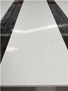 Hot Popular Colors Of Carrara White Grey Finegrain Quartz Countertops for Usa Market