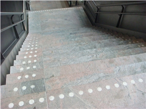 Multicolor Red Fantasy Red Granite Polished Flooring Tiles Steps Stairs