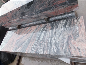 Multicolor Red Fantasy Red Granite Polished Flooring Tiles Steps Stairs