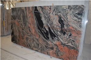 Multicolor Red Granite Polished Gangsaw Slabs Big Slabs Half Slabs