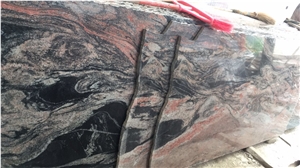 Multicolor Red Granite Polished Gangsaw Slabs Big Slabs Half Slabs