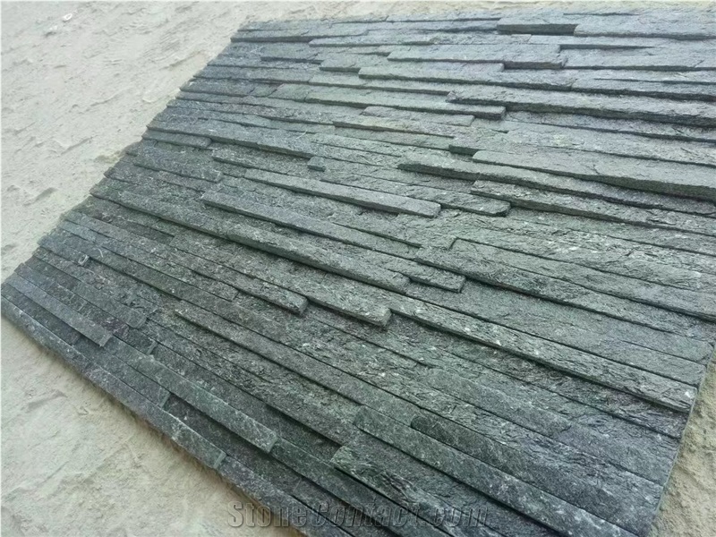 Black Quartzite Culture Stacked Stone Veneer