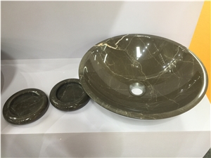 Brown Marble Stone Sink Wash Basin