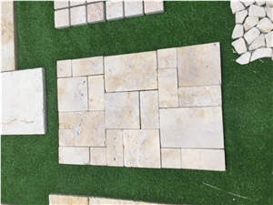 Yellow Limestone Tumbled Pattern Tile
