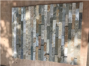 Yellow Slate Panel,Mix with Pink,Gray and White Colour，Multi Color Culture Ledge Stone , Slate Wall Decoration Panel , Corner and Flat Stone Veneer