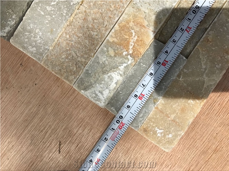 Yellow Slate Panel,Mix with Pink,Gray and White Colour，Multi Color Culture Ledge Stone , Slate Wall Decoration Panel , Corner and Flat Stone Veneer