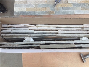 Yellow Slate Panel,Mix with Pink,Gray and White Colour，Multi Color Culture Ledge Stone , Slate Wall Decoration Panel , Corner and Flat Stone Veneer