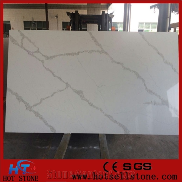 A Quality Calacatta White Solid Surface Top,Bianco Quartz Stone Slab,Marble Like Quartz Stone Slab