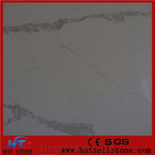 A Quality Calacatta White Solid Surface Top,Bianco Quartz Stone Slab,Marble Like Quartz Stone Slab