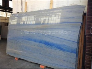 Brazil Quartzite/Book Matched Azul Imperial Natural Quartzite/Brazil Blue Quartzite for Wall Tiles & Swimming Pool & Countertops/Royal Blue Quartzite/Blue Macauba Big Slabs