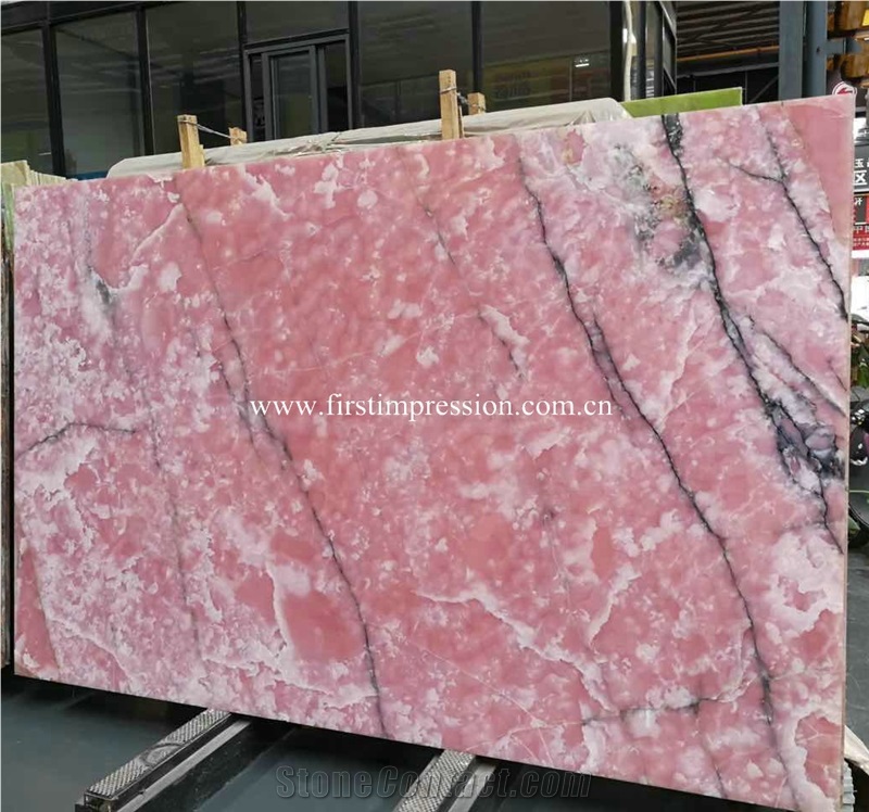 China New Polished Pink Onyx Slabs and Tiles/Wall Cladding for Vanity Top/Bathroom Top/A Grade and High Polished Degree/Own Factory/Natural Stone for Hotel Use Bright Natural Stone/Big Slab Onyx
