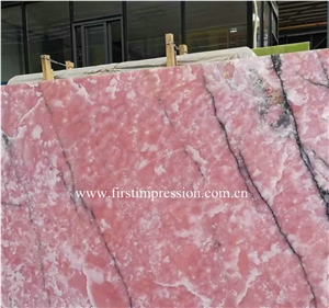 China New Polished Pink Onyx Slabs and Tiles/Wall Cladding for Vanity Top/Bathroom Top/A Grade and High Polished Degree/Own Factory/Natural Stone for Hotel Use Bright Natural Stone/Big Slab Onyx