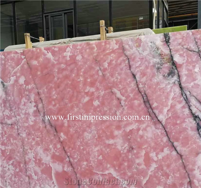 Luxury New Polished Pink Onyx Slabs and Tiles/Wall Cladding for Vanity Top/Bathroom Top/A Grade and High Polished Degree/Own Factory/Natural Stone for Hotel Use Bright Natural Stone/Big Slab Onyx